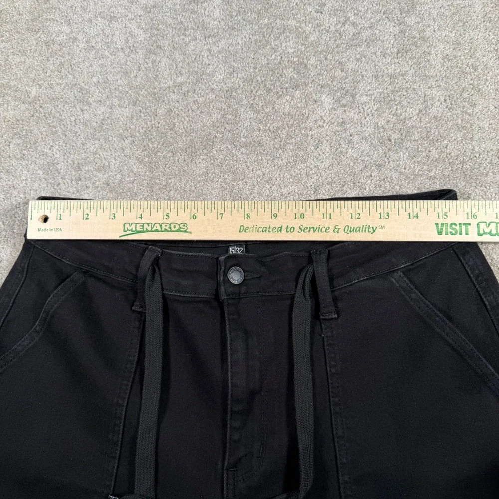 Judy Blue Jogger Pants Women 15/32(FIT 31x29) Black Drawstring High Rise Stretch